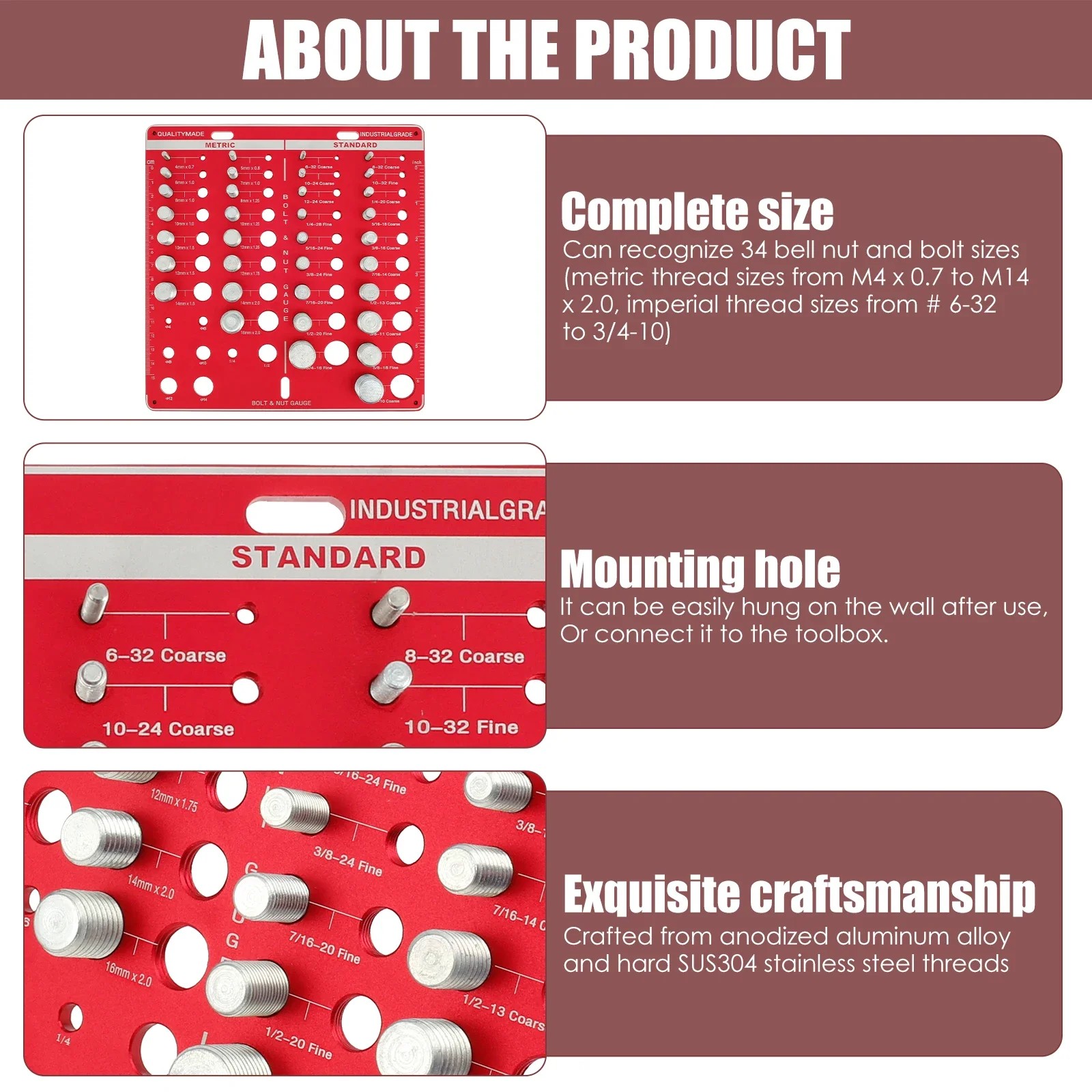 KW2061 Nut and Bolt Thread Checker 